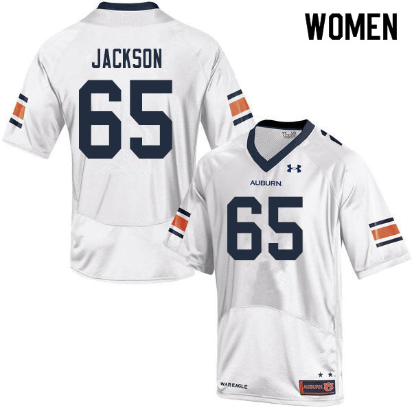 Women #65 Alec Jackson Auburn Tigers College Football Jerseys Sale-White